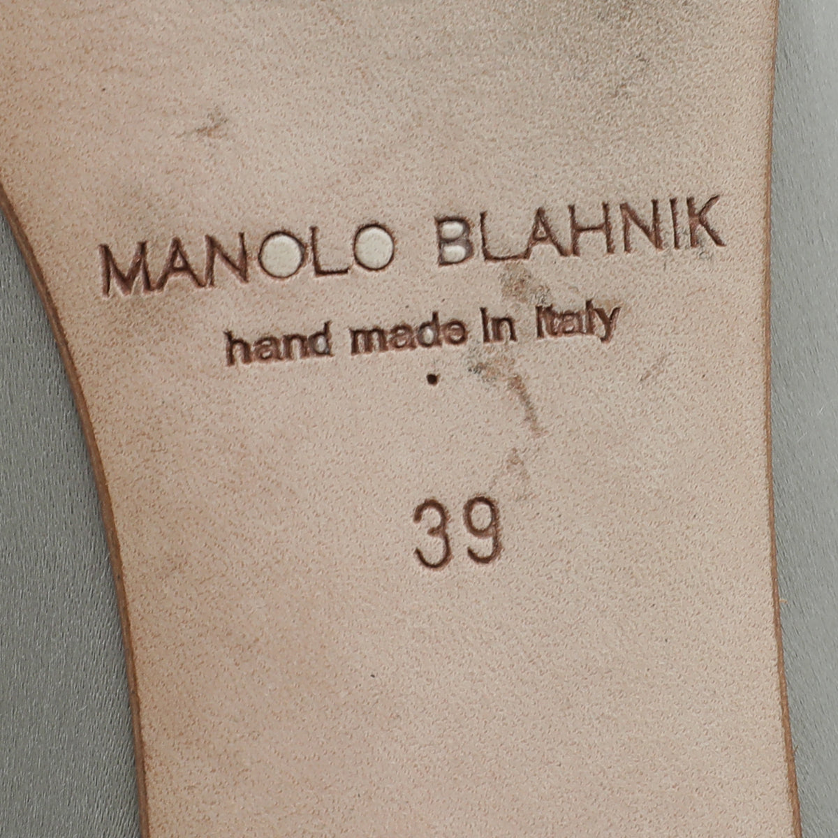 Manolo Blahnik Light Grey Satin Hangisi Flat Ballerina 39