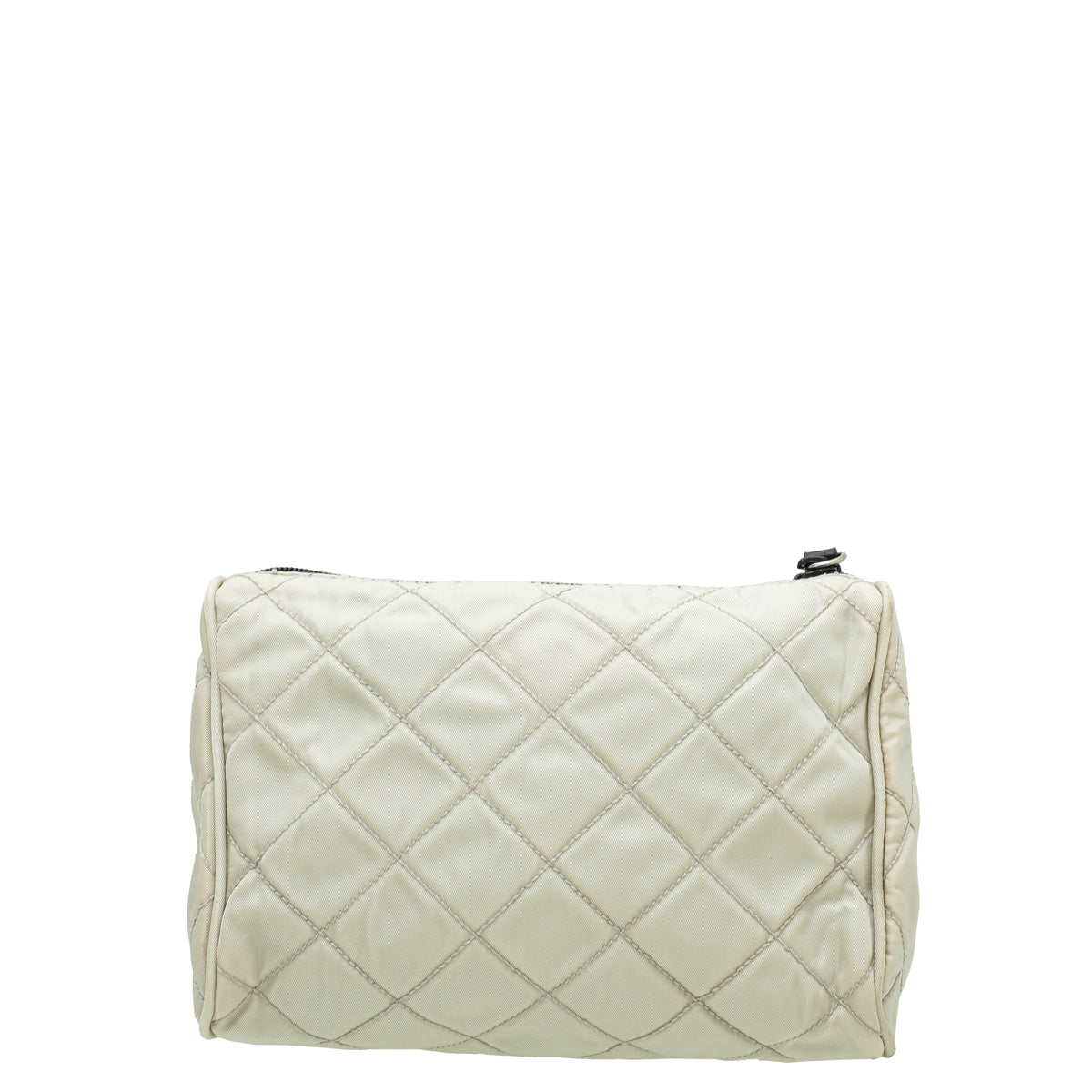 Prada Cream Stitch Box Nylon Quilted Cosmetic Pouch – THE CLOSET