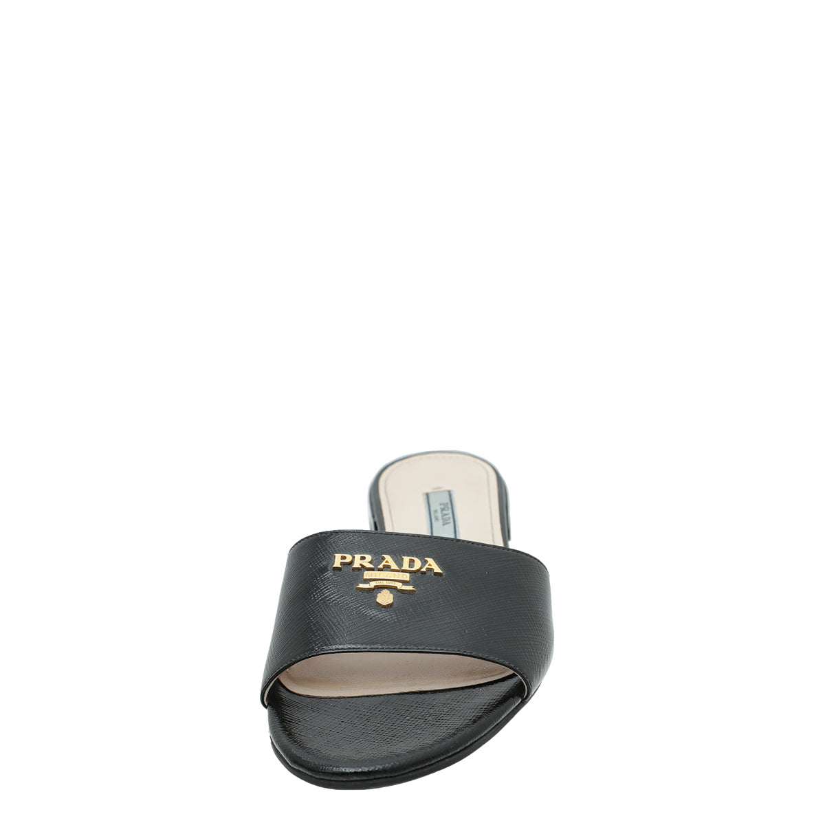 Prada Black Logo Slide Sandals 37 – THE CLOSET