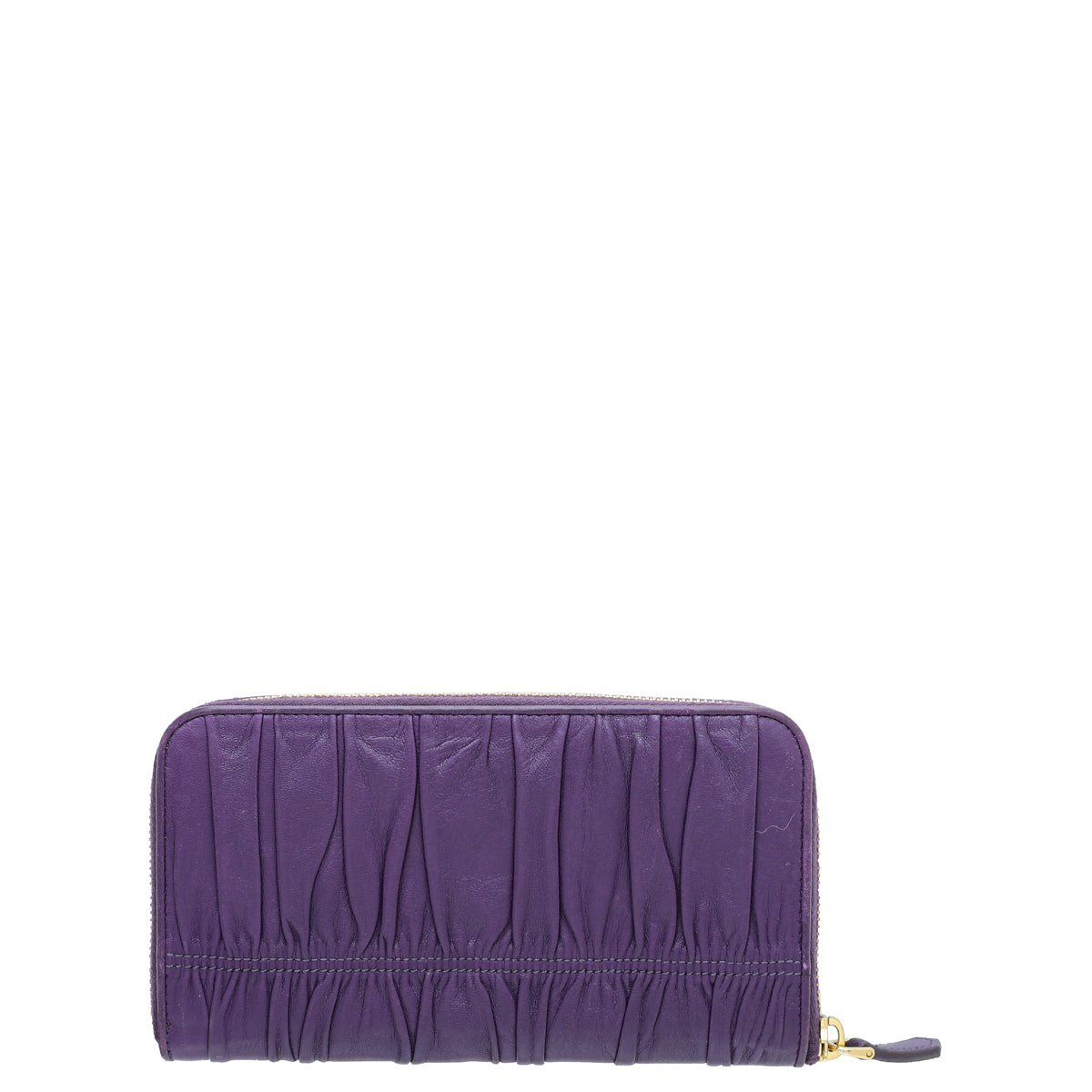 Prada Violet Nappa Gaufre Zip Around Wallet – THE CLOSET
