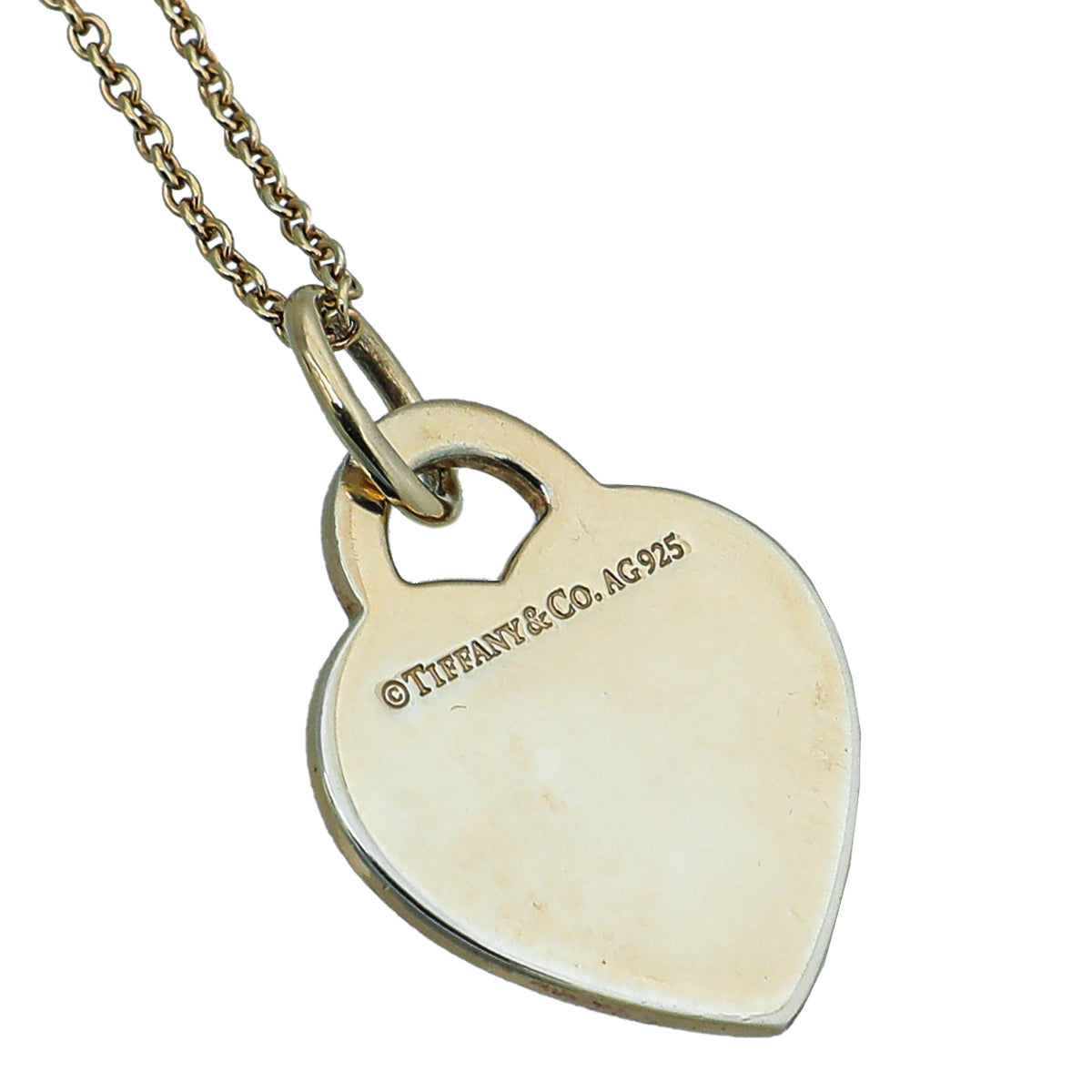 Tiffany & Co Silver Gold Plated Heart Tag 