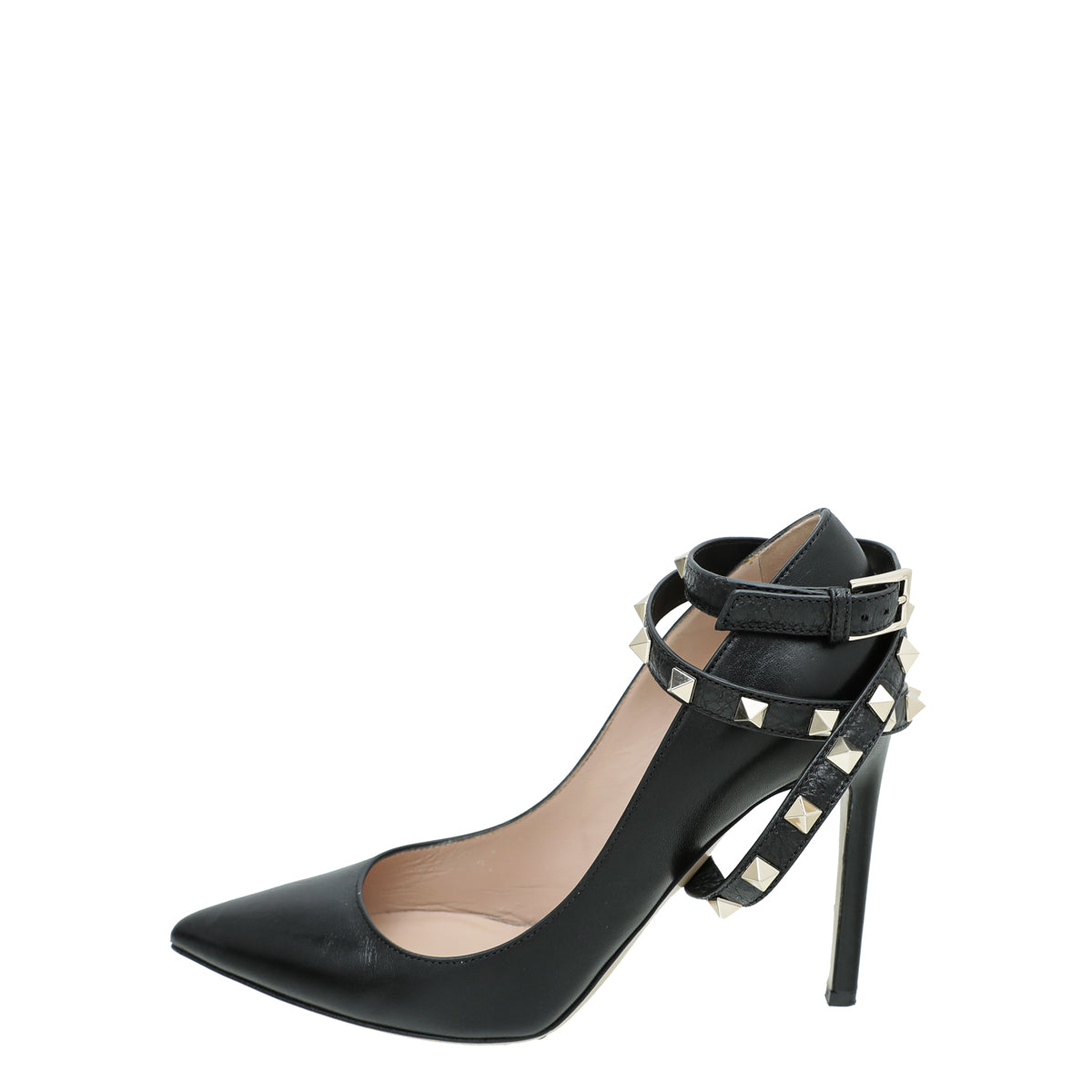 VALENTINO パンプス BLACK 黒 ベロア 36 バレンティノ Valentino Black Rockstud Cross Strap Pump 36 – THE CLOSET