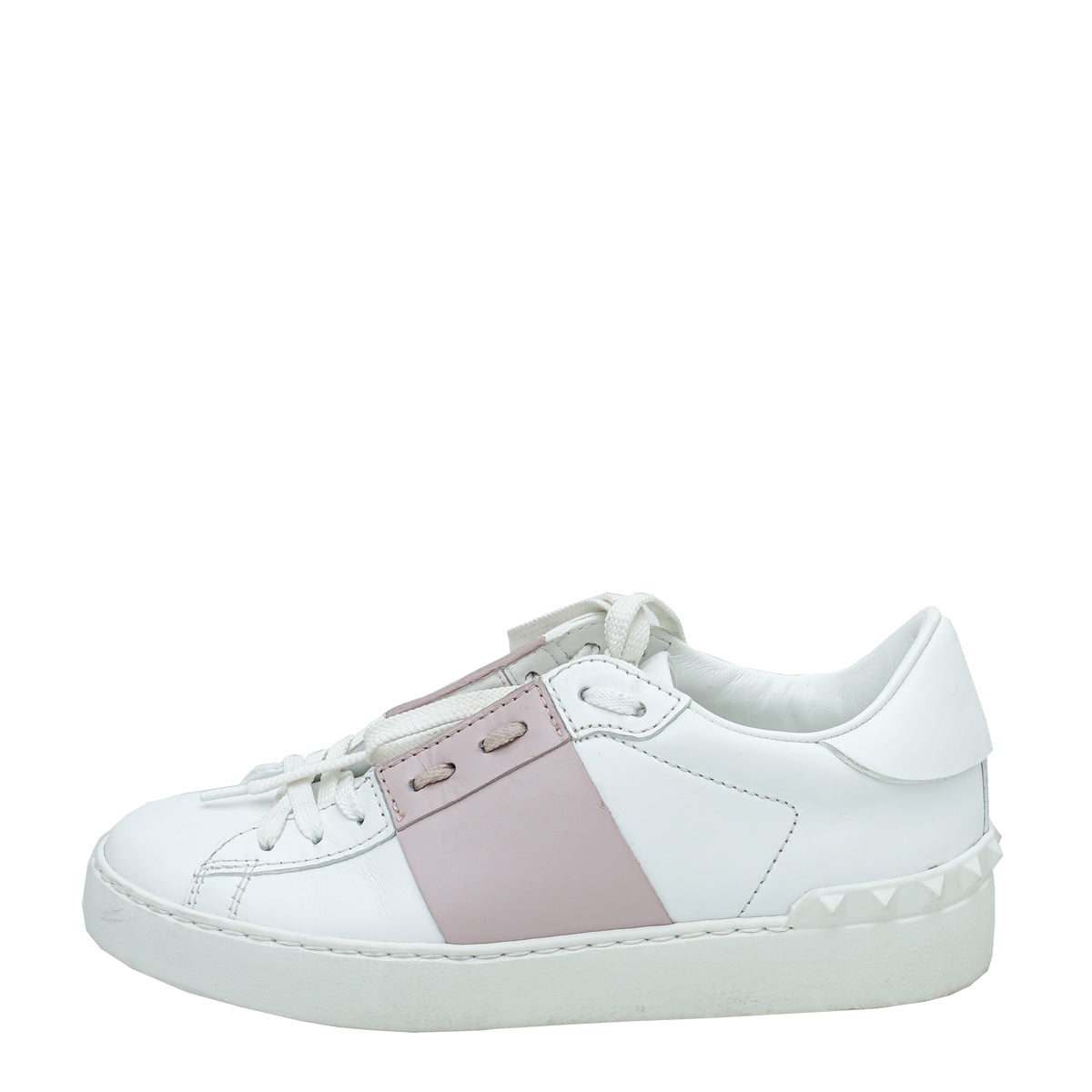 Valentino Bicolor Rockstud Open Sneaker 35 – THE CLOSET