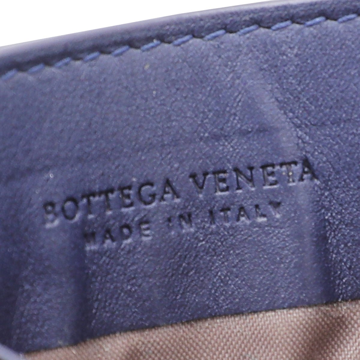 Bottega Veneta - Bottega Veneta Navy Blue Intrecciato Nappa Flat Card Holder | The Closet