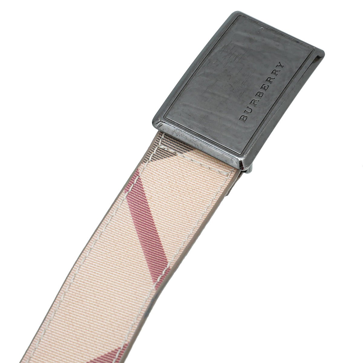 Burberry Beige Nova Check Buckle Belt 36 – THE CLOSET