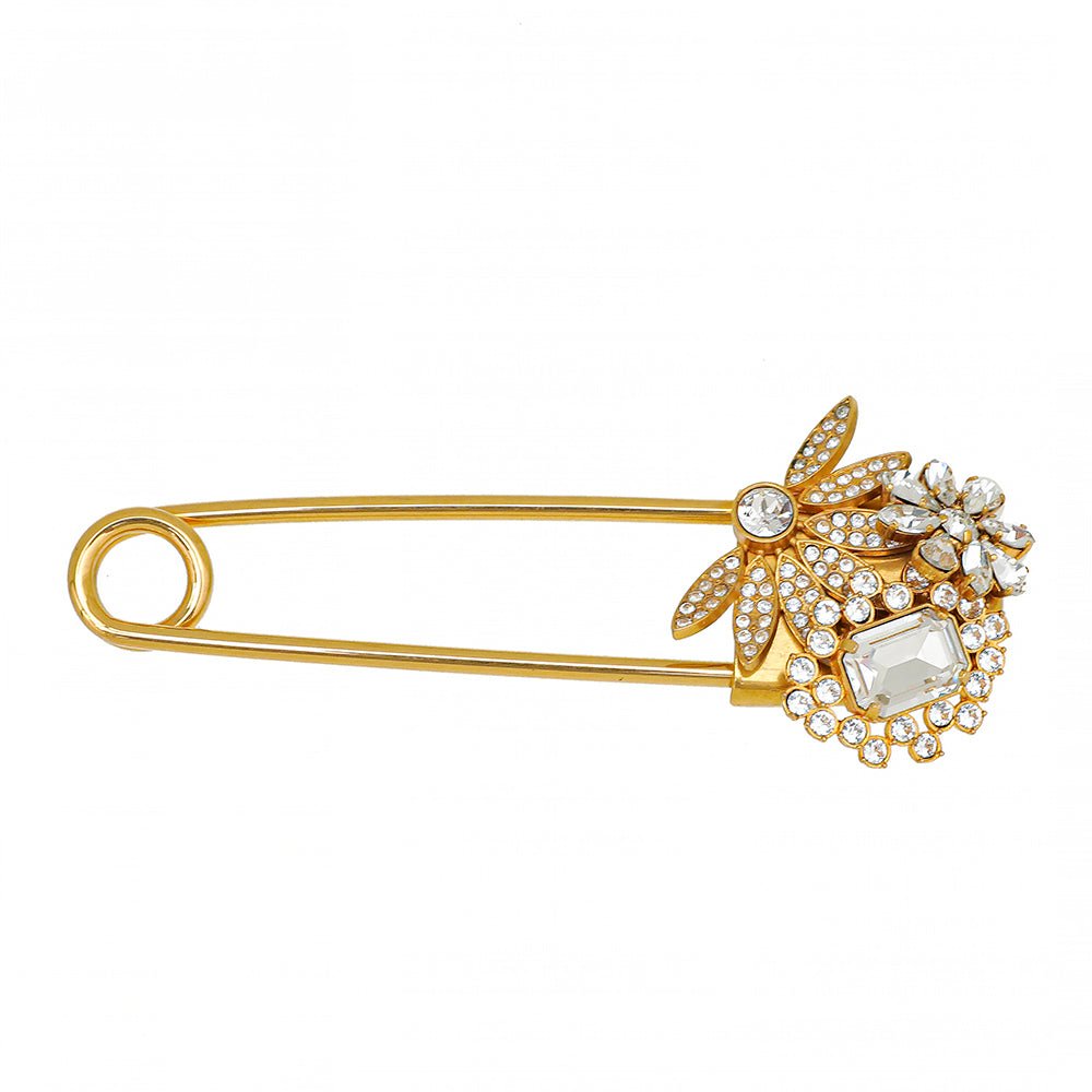 Burberry - Burberry Gold Daisy Crystal Pin Brooch | The Closet