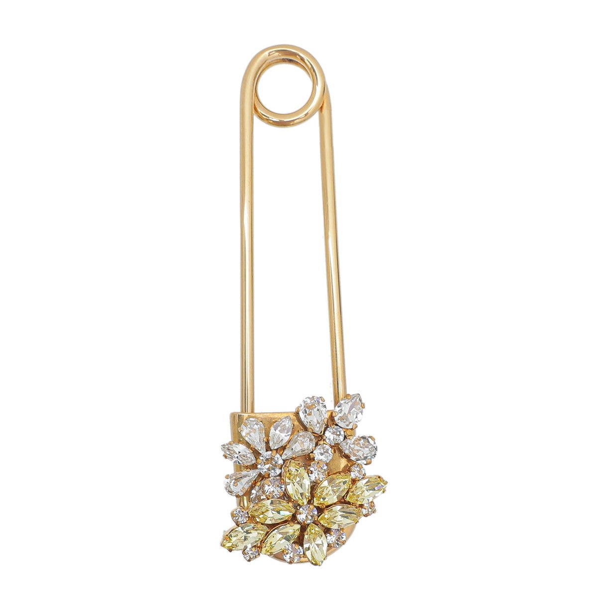 Burberry - Burberry Gold Tone Daisy Crystal Pin Brooch | The Closet