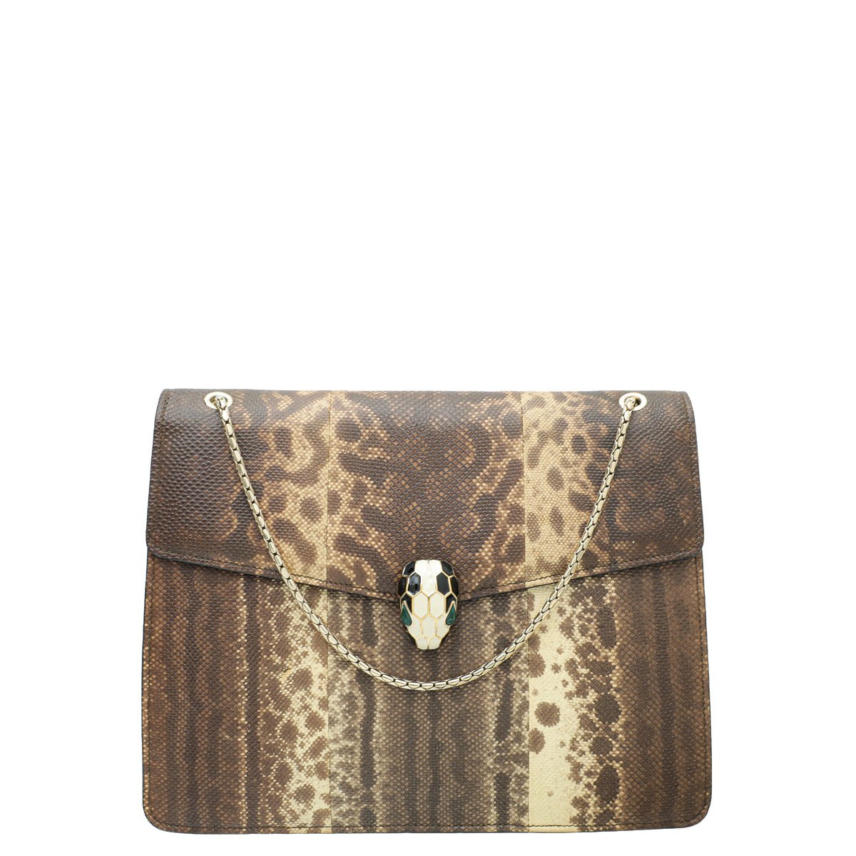 Bvlgari Brown Karung Skin Serpenti Forever Large Bag – THE CLOSET