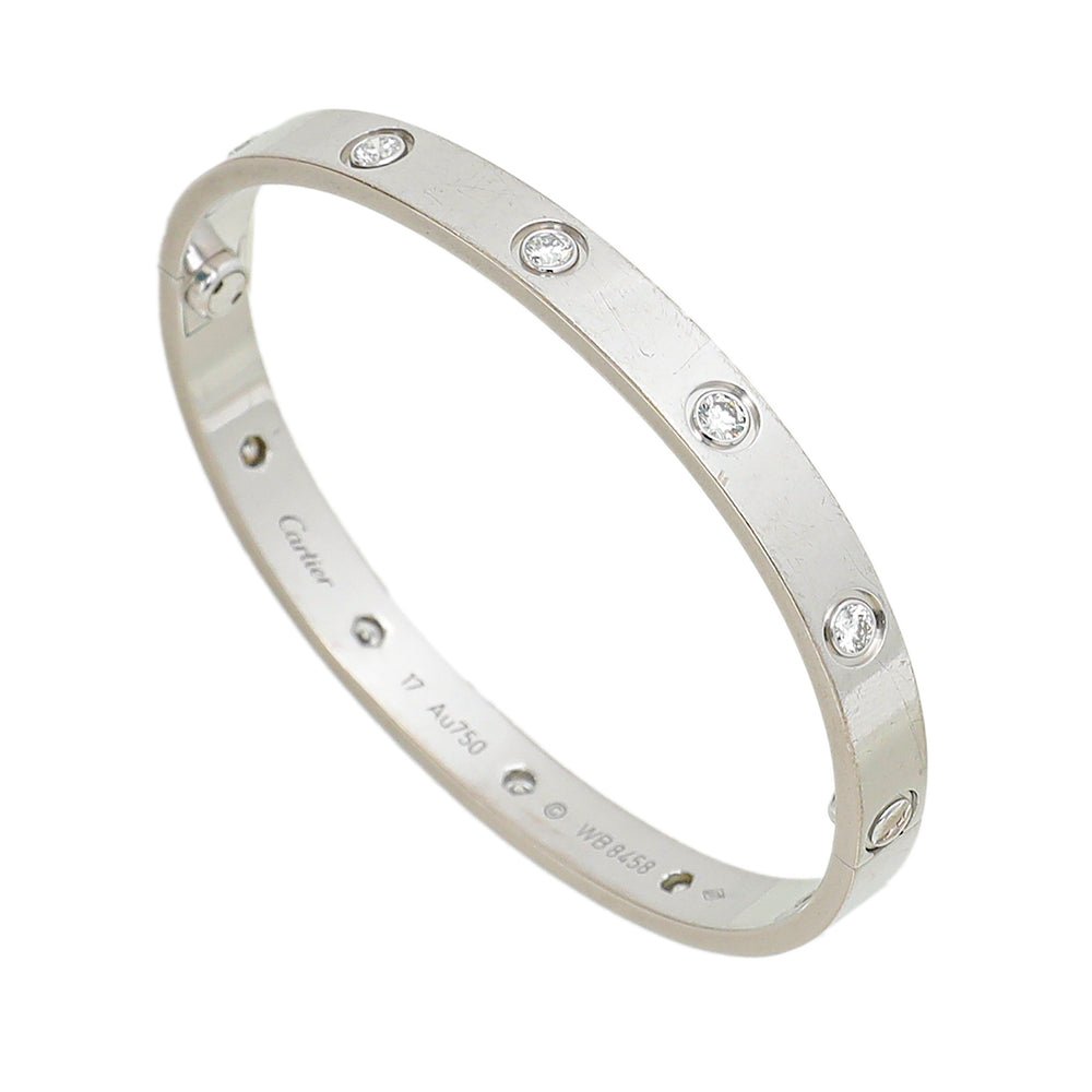 thecloset.uae - Cartier 18K White Gold 10 Diamond Love Bracelet 17 | The Closet