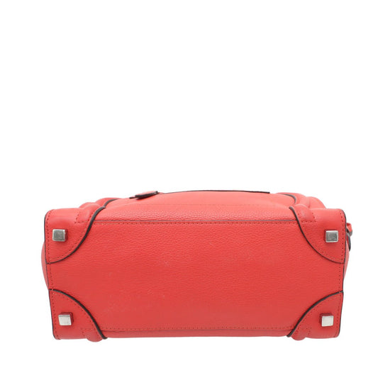 Celine - Celine Orange Drummed Micro Luggage Bag | The Closet