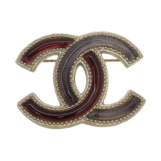 The Closet - Chanel Bicolor Enamel CC Brooch | The Closet