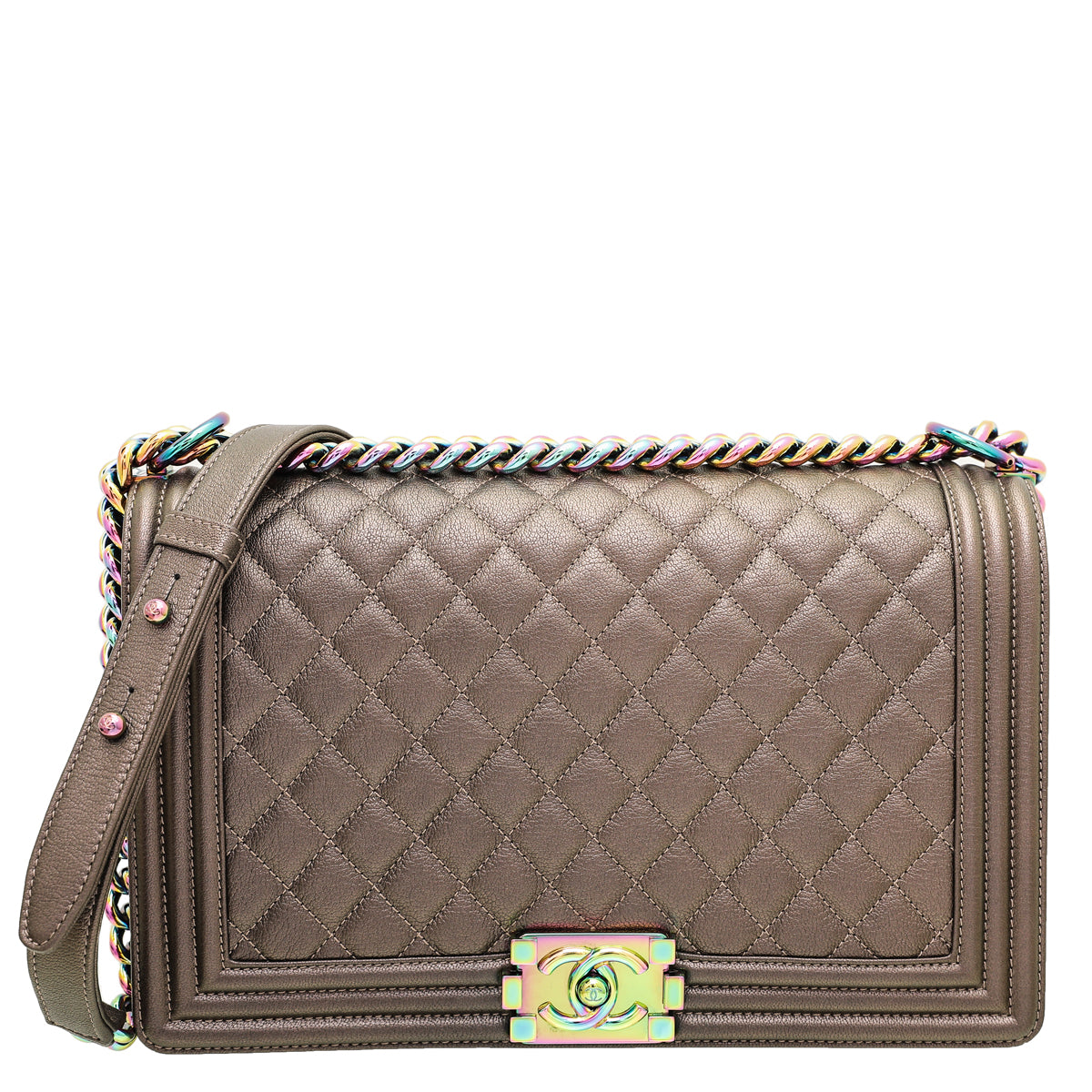 Chanel Bronze Boy Iridescent Goatskin Medium Bag – THE CLOSET