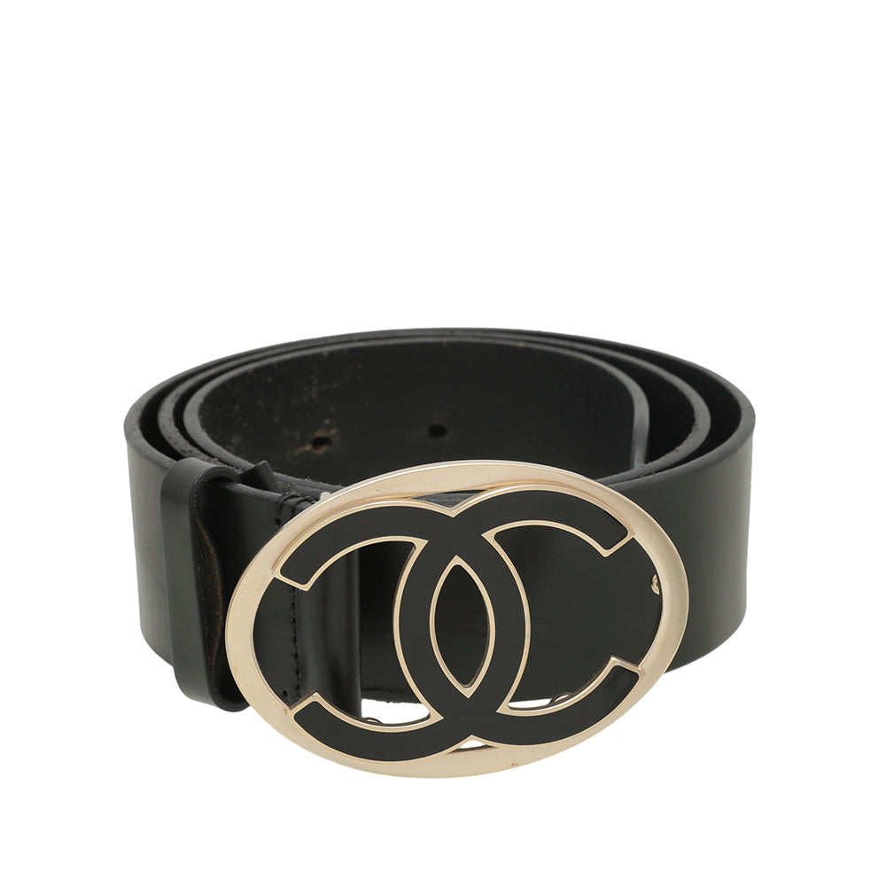Chanel Black CC Oval Buckle Belt – THE CLOSET display picture 1