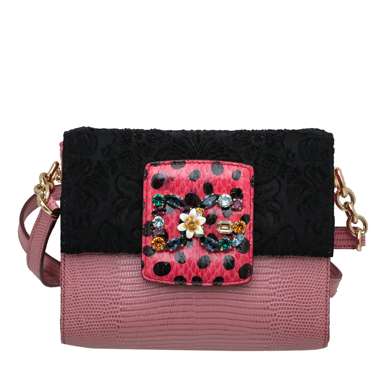 Dolce & Gabbana Bicolor DG Millennials Fabric Dot Crossbody Bag