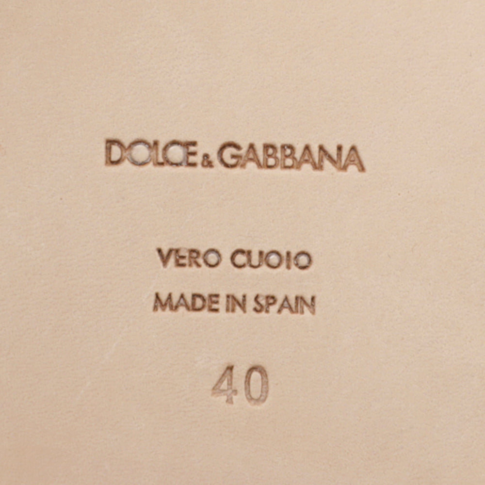 Dolce & Gabbana Bicolor Pineapple Kiwi Patch Ankle Strap 40