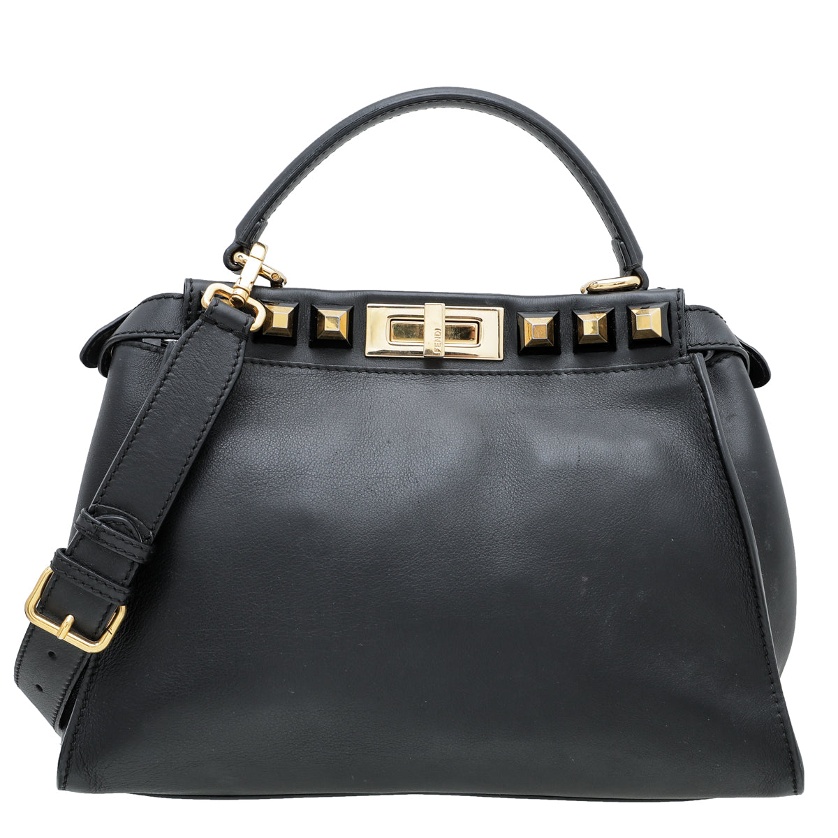 Fendi Black Peekaboo Gold Edition Studs Bag – THE CLOSET