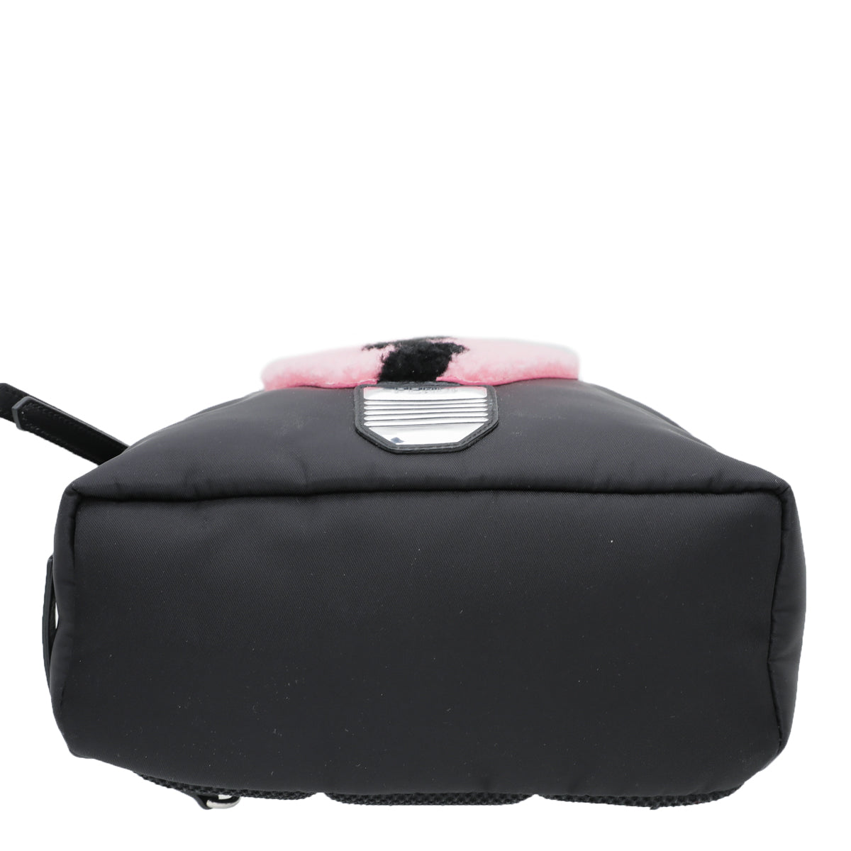 Fendi lightbulb shearling and nylon backpack Fendi Black Light Bulb Shearling Nylon Backpack Multiple  main image 2