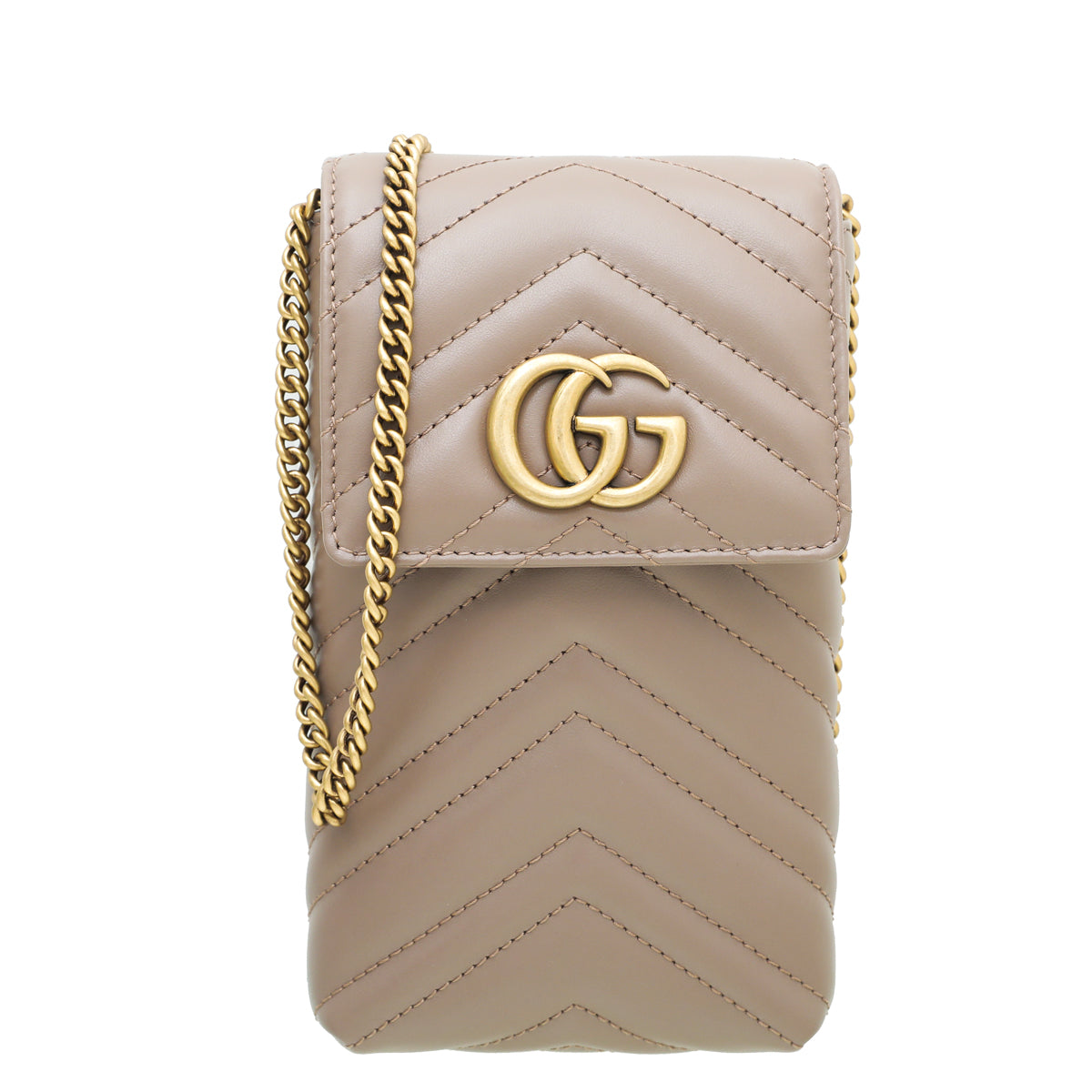 Gucci Dusty Pink GG Marmont Mini Chain Phone Pouch bag  THE CLOSET