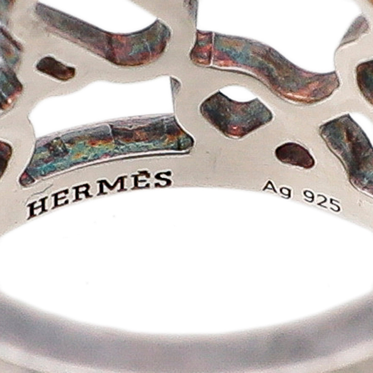 Hermes Silver Chaine D'ancre Passerelle Wide Ring 53