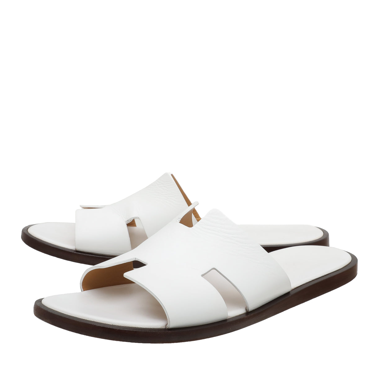 【美品】HERMES デッキシューズ 28-28.5cm向け ホワイト Hermes White Izmir Sandals 42 – THE CLOSET