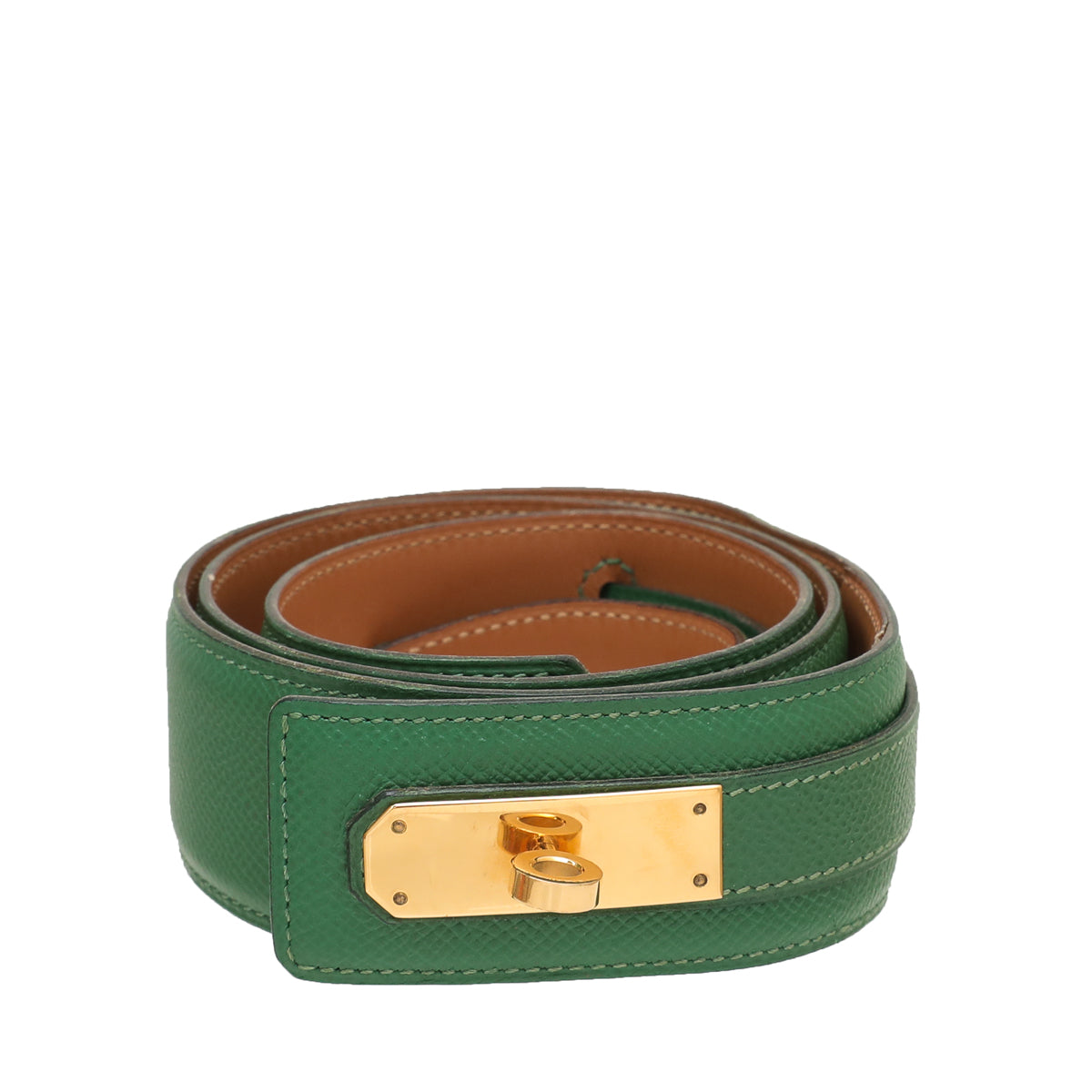 Hermès - Vintage - H Leather Belt - Dark Green (pine green). Hermes Belt H main image 2