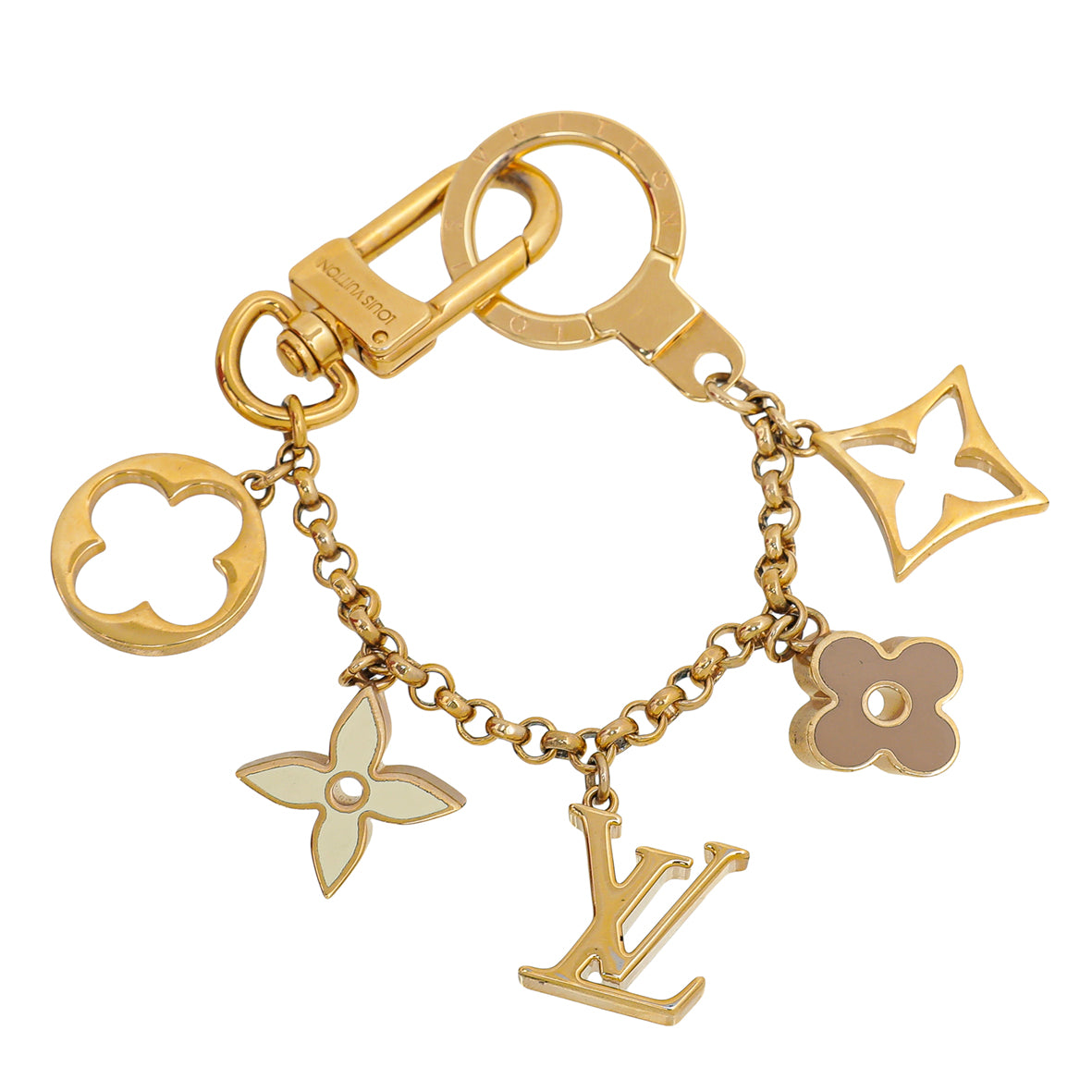Louis Vuitton Gold Fleur De Monogram Chain Bag Charm