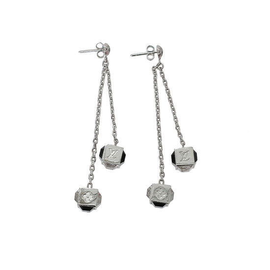 Louis Vuitton Silver Stones Gamble Earrings