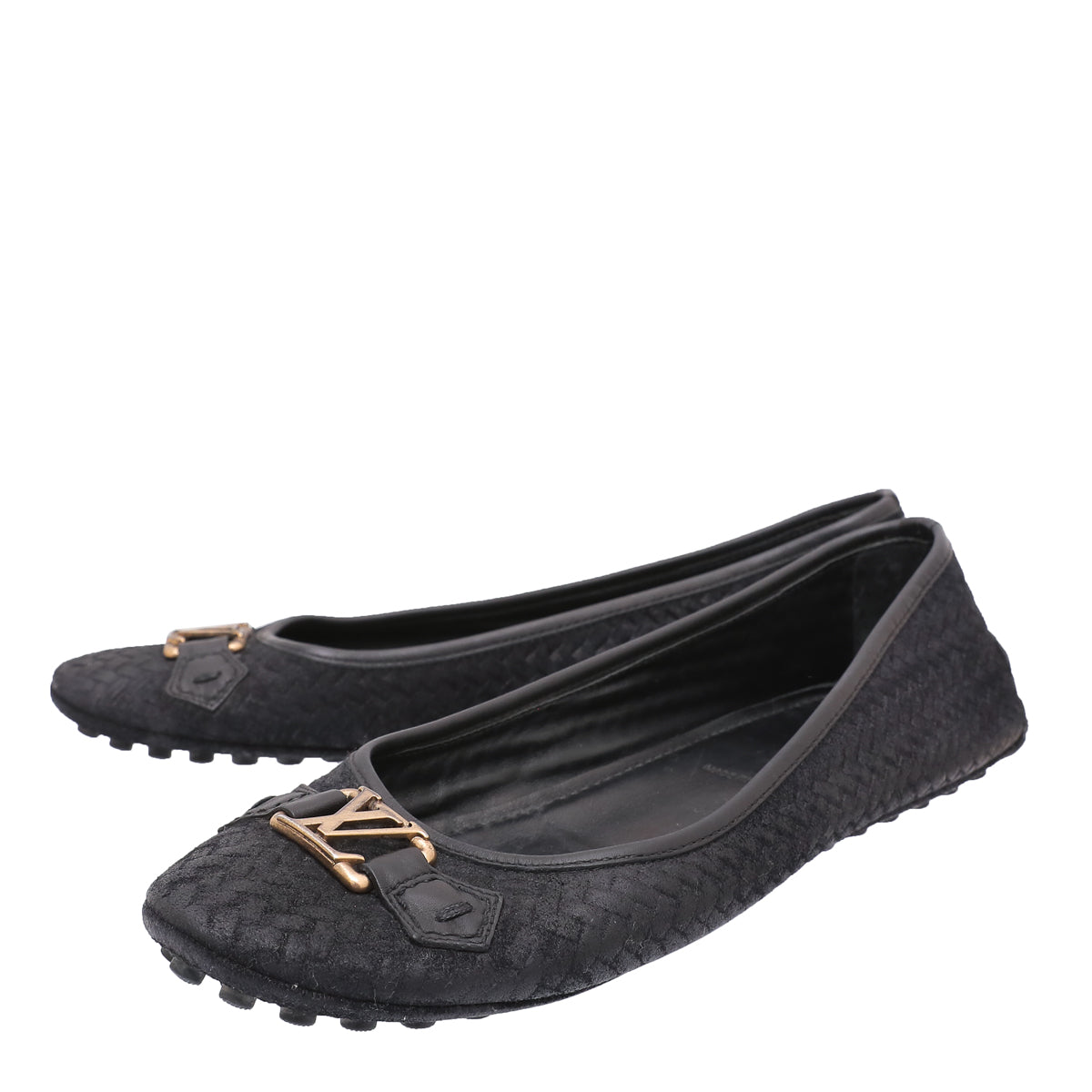 Louis Vuitton Black Woven Suede Oxford Loafers 40 – THE CLOSET display picture 2