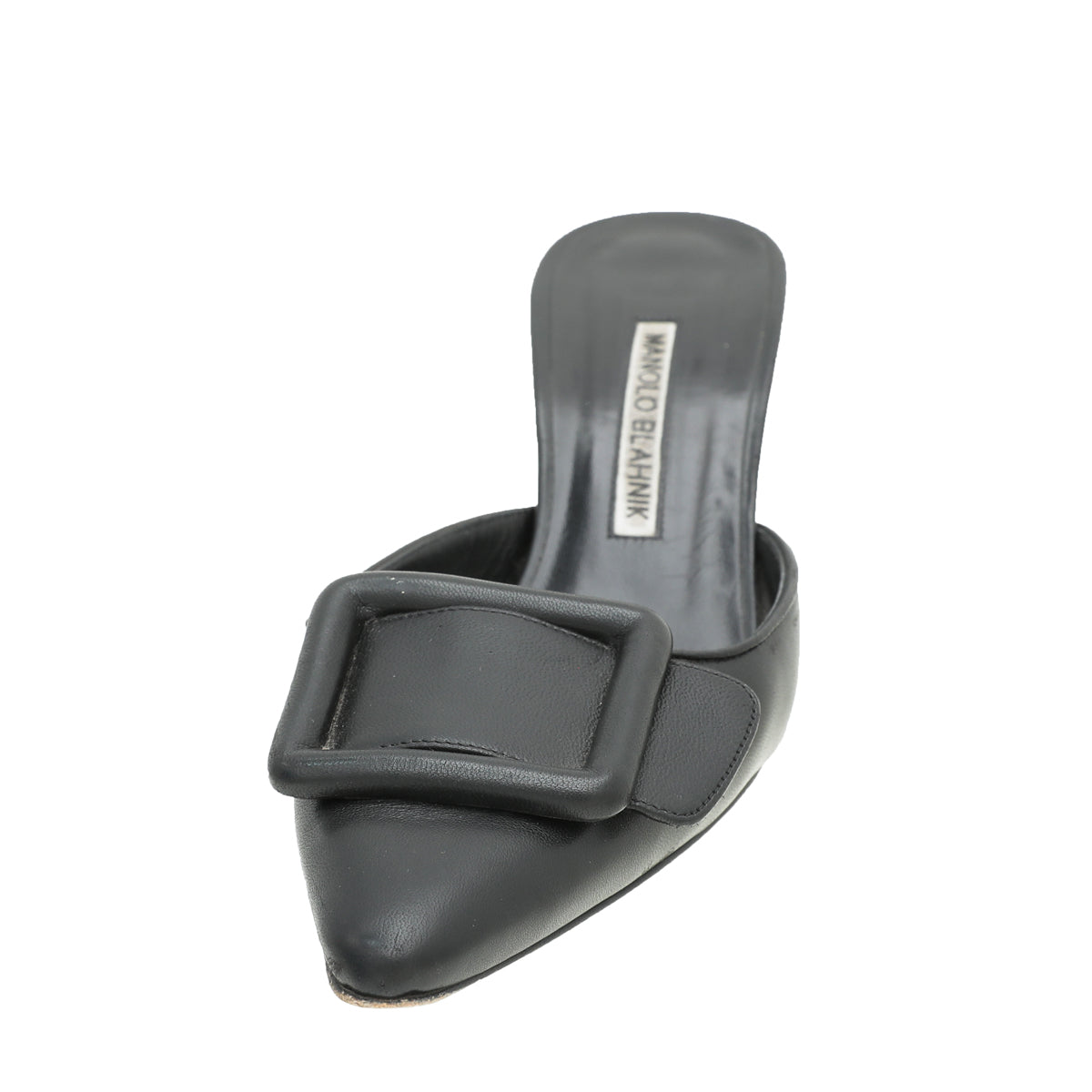 Manolo Blahnik Black Maysale Mules 38 – THE CLOSET Manolo Blahnik Black Maysale Mules 38 – THE CLOSET