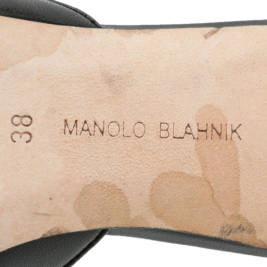 Manolo Blahnik Black Maysale Mules 38