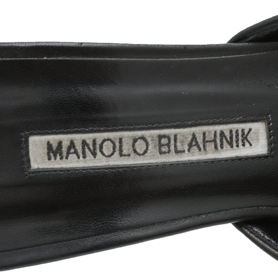 Manolo Blahnik Black Maysale Mules 38
