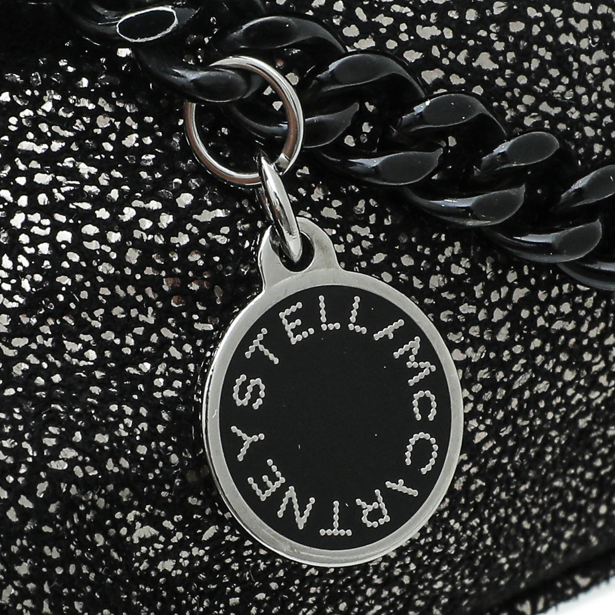 Stella McCartney Metallic Black Falabella Mini Tote Bag