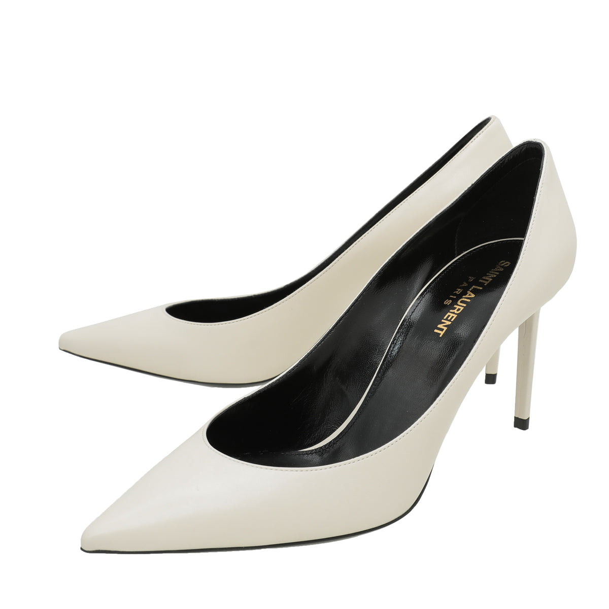 YSL White Pearl Zeo 85 Pumps 38.5 – THE CLOSET