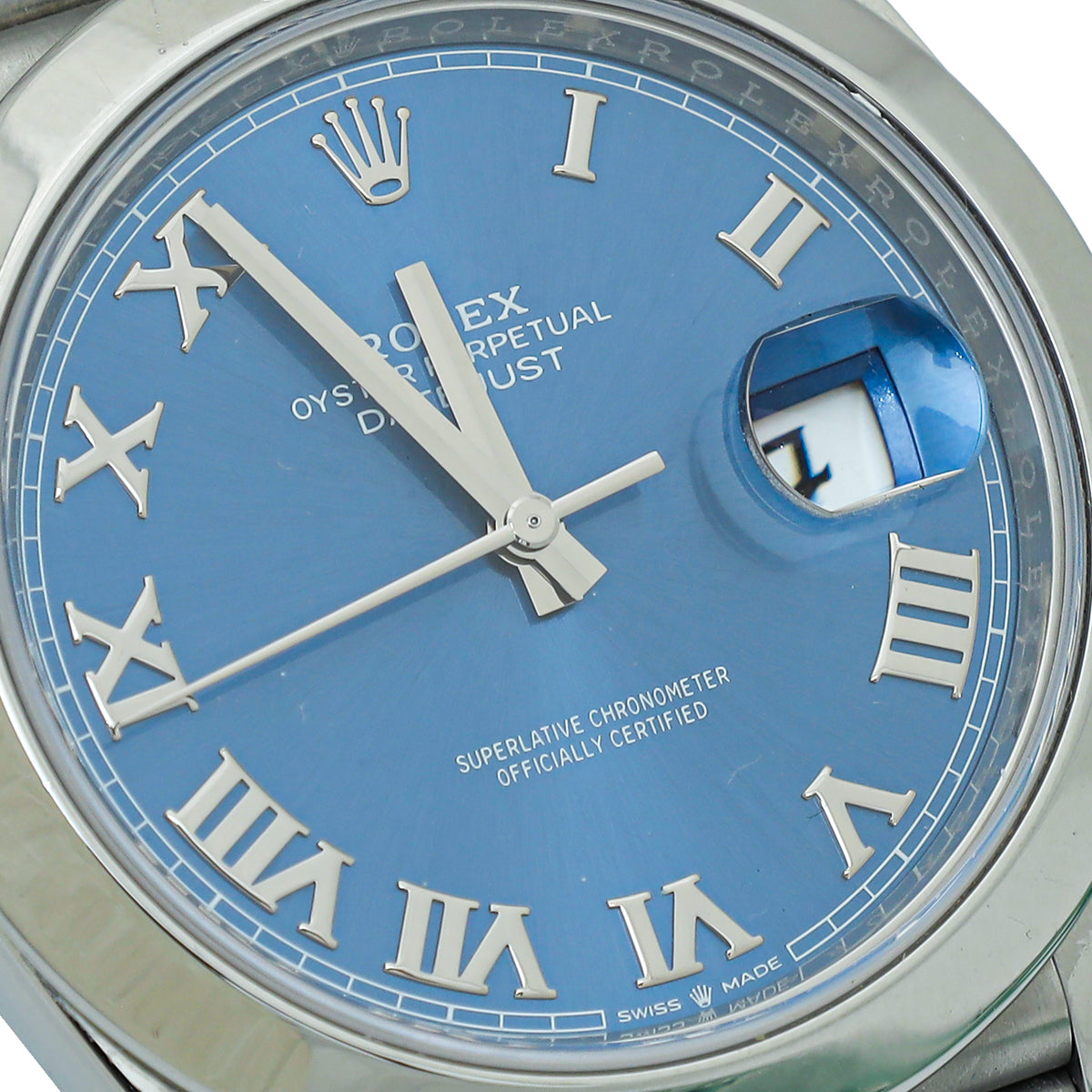 Rolex Stainless Steel Oyster Datejust 126300 Azzurro 41mm Watch