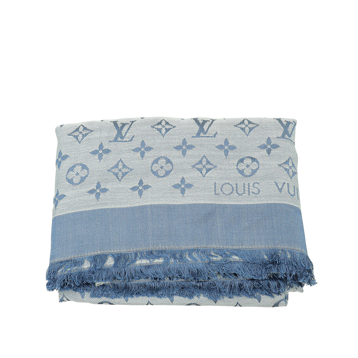 Louis Vuitton Bleu Clair Denim Monogram Shawl-Louis Vuitton-THE CLOSET