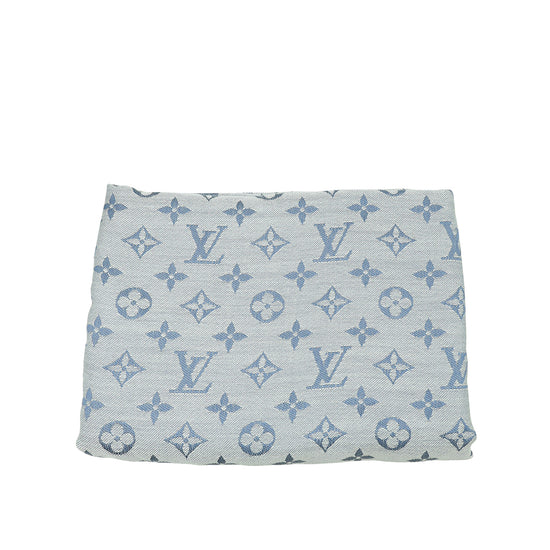 Louis Vuitton Bleu Clair Denim Monogram Shawl