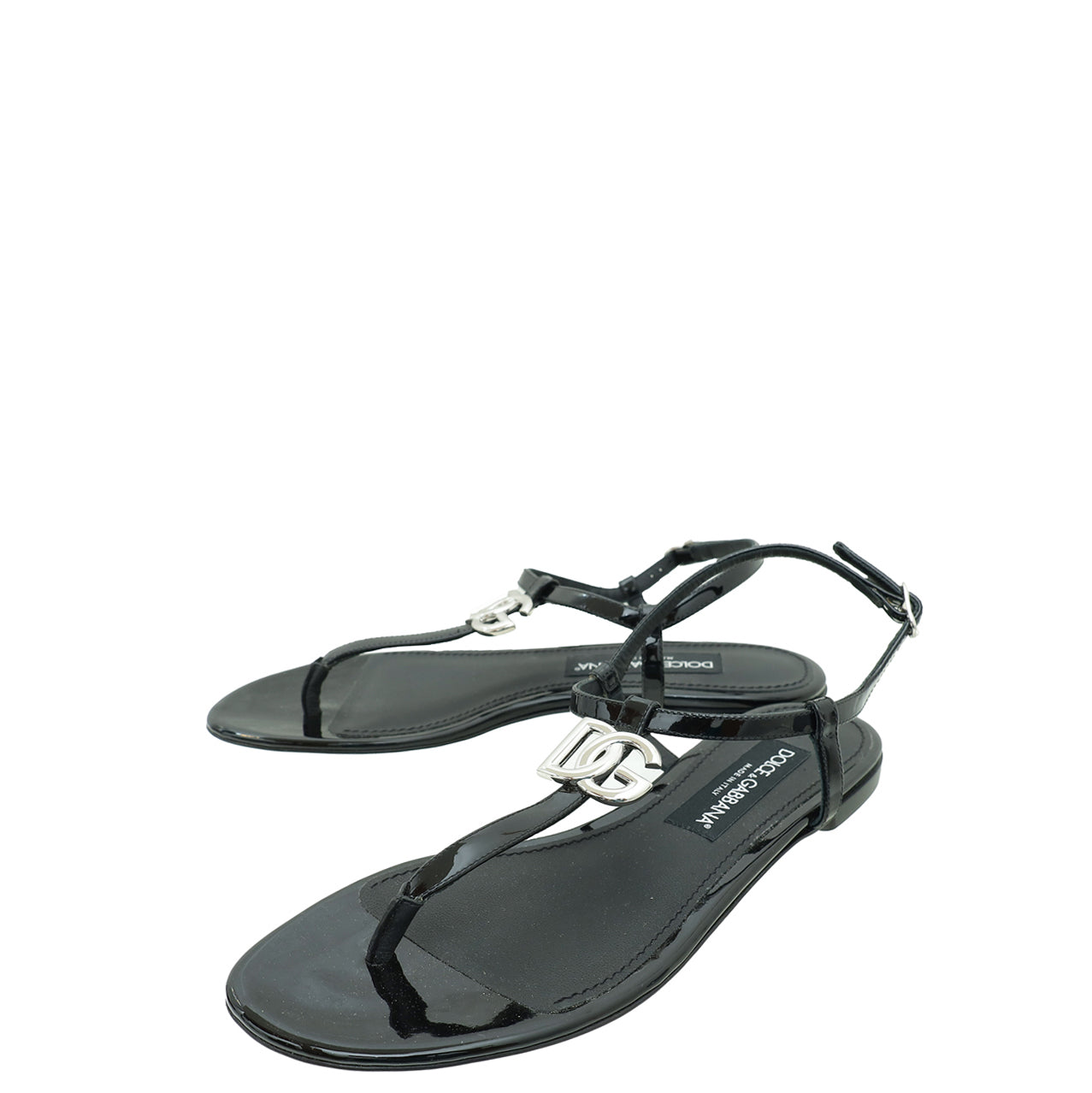 Dolce & Gabbana Black Shoes DG Thong Sandal 39