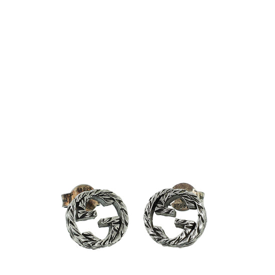 Gucci interlocking earrings silver best sale