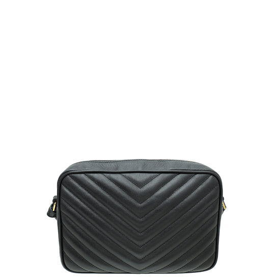 YSL Black Chevron Lou Camera Bag