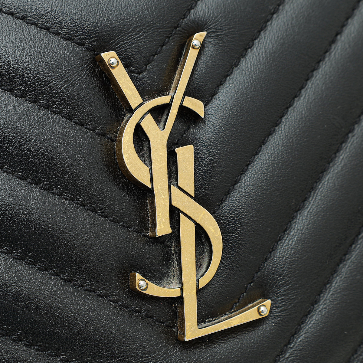 YSL Black Chevron Lou Camera Bag