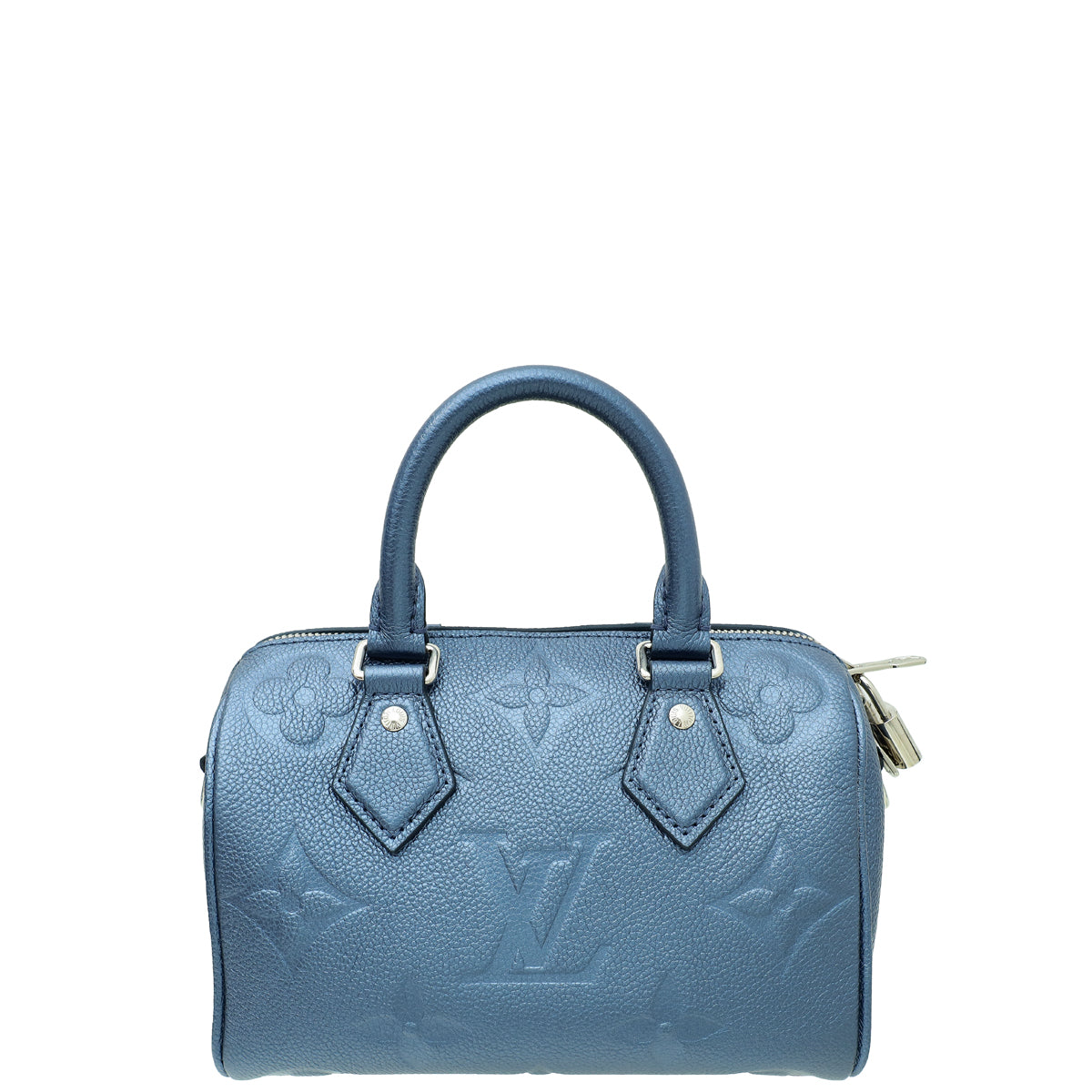 Louis Vuitton Navy Nacre Metallic Monogram Empreinte Speedy 20 Bandouliere Bag-Louis Vuitton-THE CLOSET