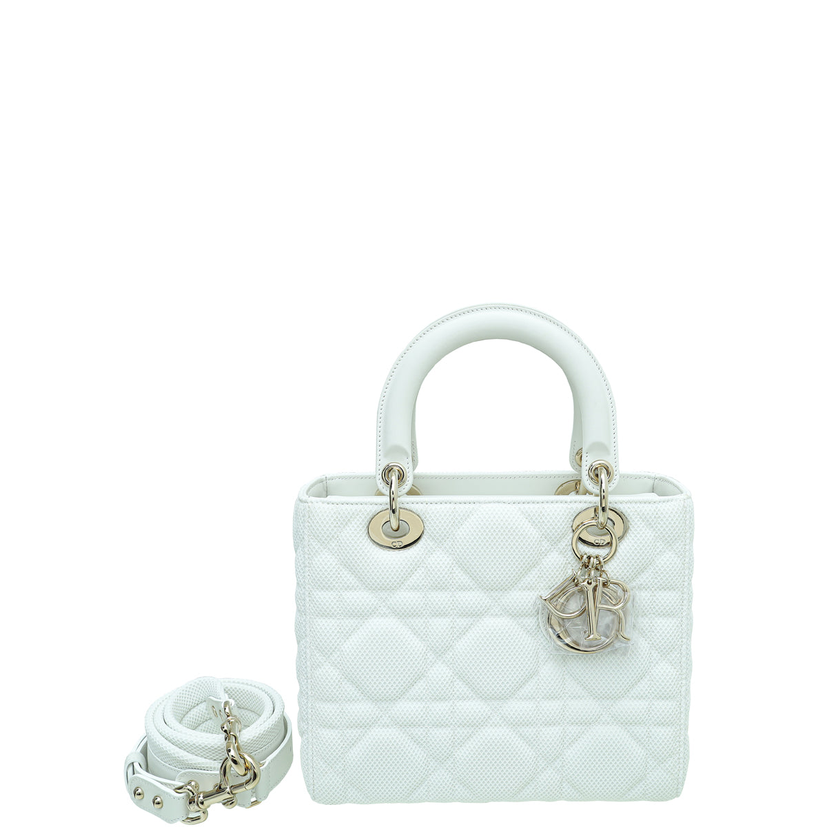 Christian Dior White Lady Dior Mesh Medium Bag