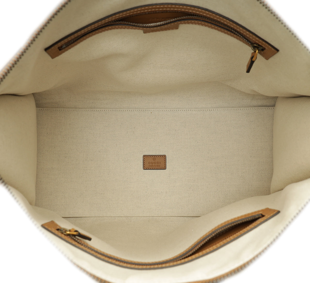 Gucci Brown Tan Bauletto Duffle Large Bag