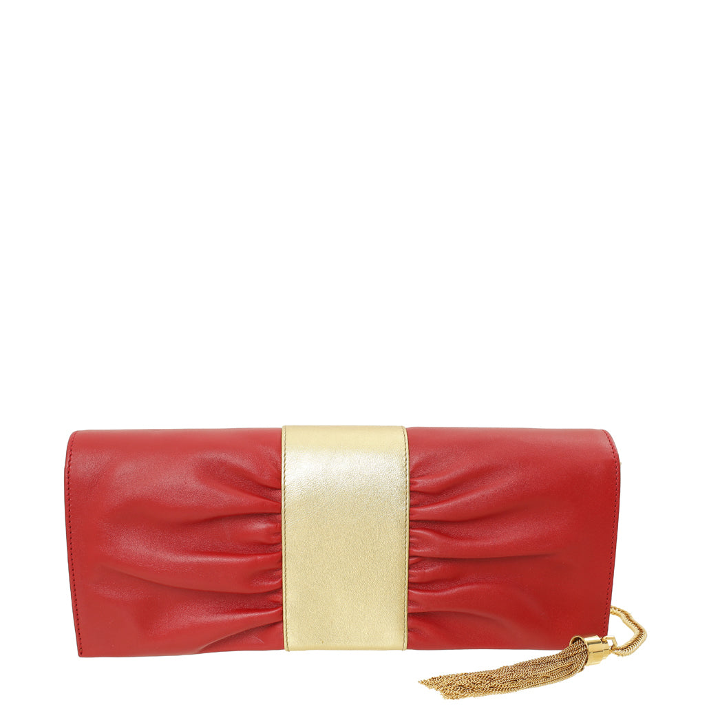 YSL Bicolor Wrap Around Tassel Chain Clutch