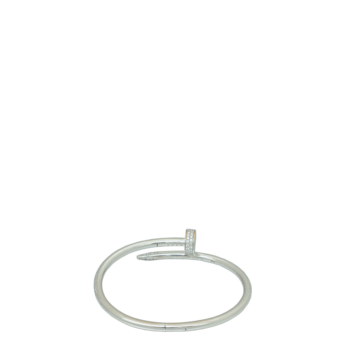 Cartier 18K White Gold Diamond Juste Un Clou Bracelet 16-Cartier-THE CLOSET