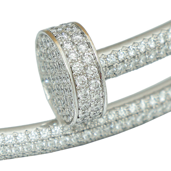 Cartier 18K White Gold Diamond Juste Un Clou Bracelet 16
