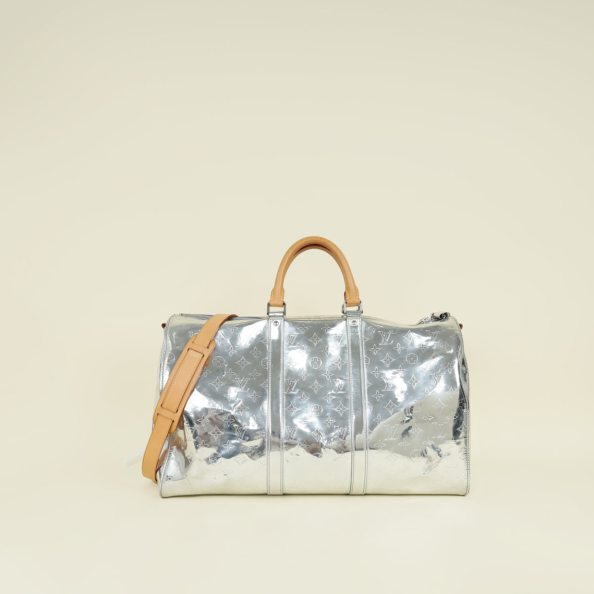 Louis Vuitton Metallic Silver Monogram Mirror Keepall Bandouliere 50 Bag-Louis Vuitton-THE CLOSET
