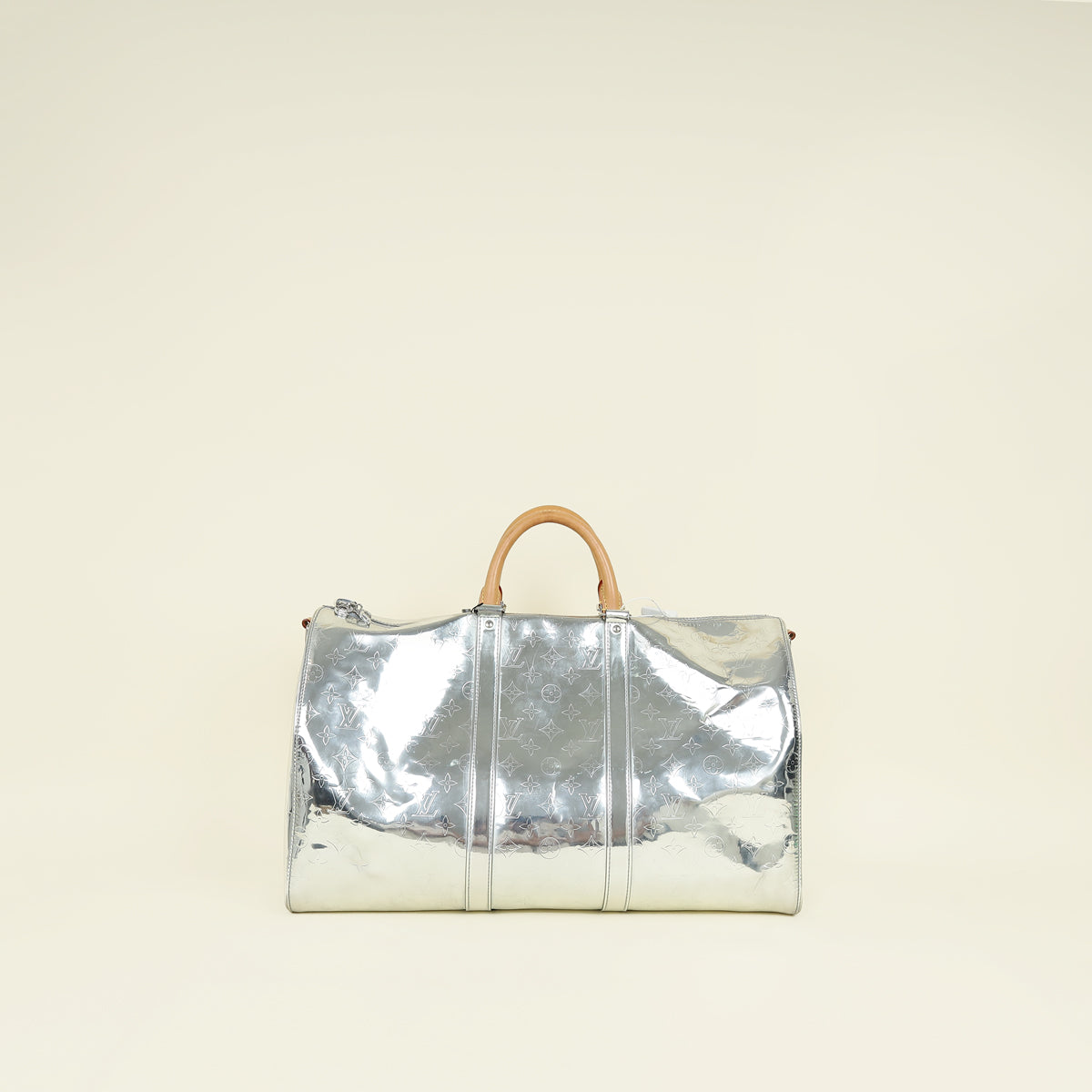 Louis Vuitton Metallic Silver Monogram Mirror Keepall Bandouliere 50 Bag-Louis Vuitton-THE CLOSET