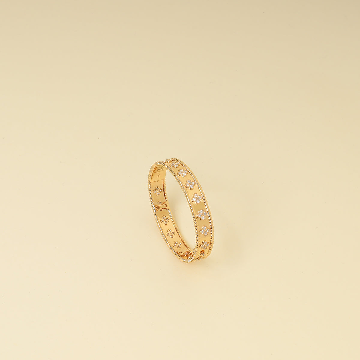 Van Cleef & Arpels 18K Rose Gold Diamonds Perlée Clovers Small Model Bracelet-Van Cleef & Arpels-THE CLOSET