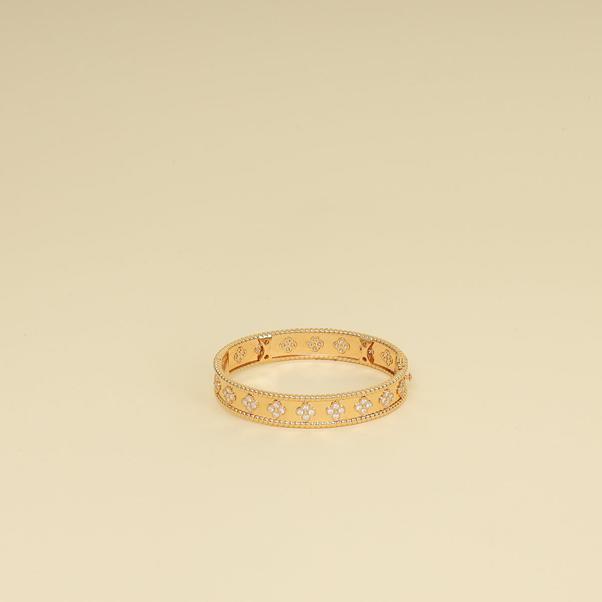 Van Cleef & Arpels 18K Rose Gold Diamonds Perlée Clovers Small Model Bracelet-Van Cleef & Arpels-THE CLOSET